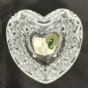 Waterford Crystal 'With Love' Heart Shaped Covered Trinket/Jewelry Box with Tags